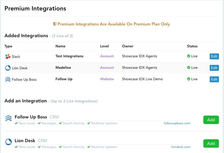 Real Estate CRM Premium Integrations