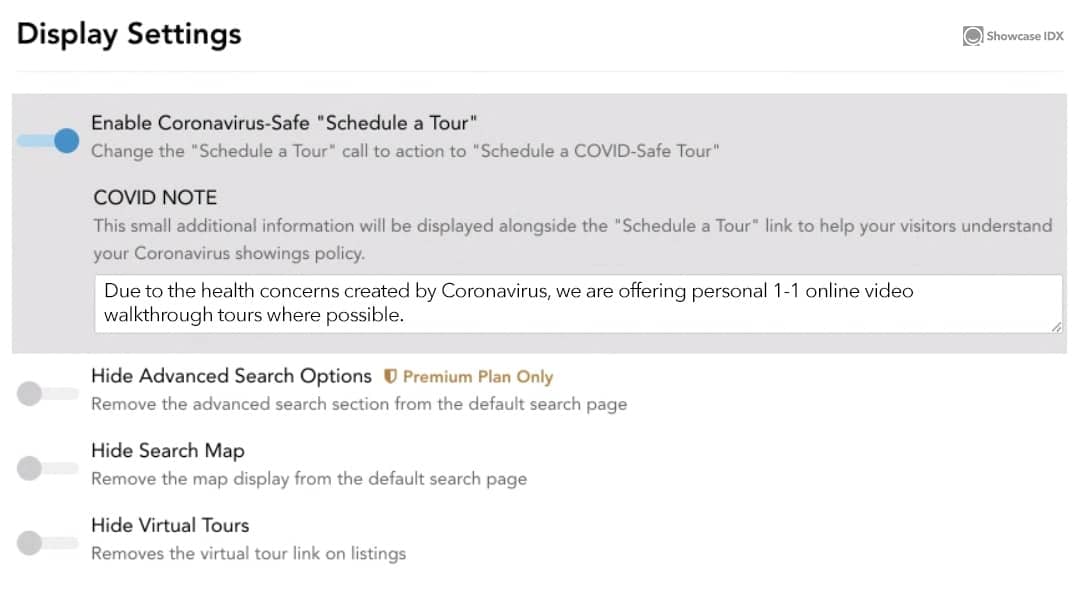 COVID-19 Safe IDX Settings - Coronavirus