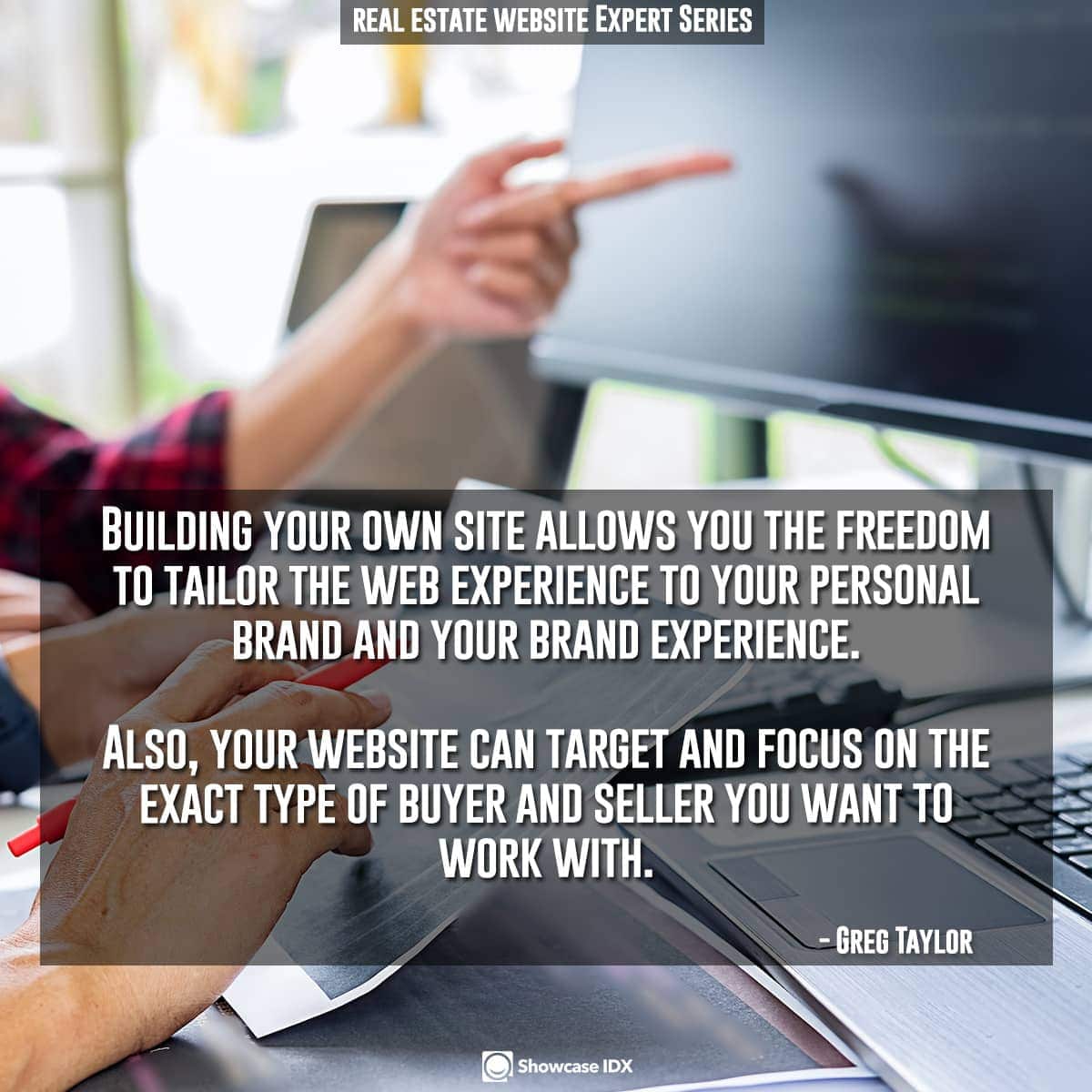 Building your own site allows you the freedom to tailor the web experience to your personal brand and your brand experience.  Also, your website can target and focus on the exact type of buyer and seller you want to work with.