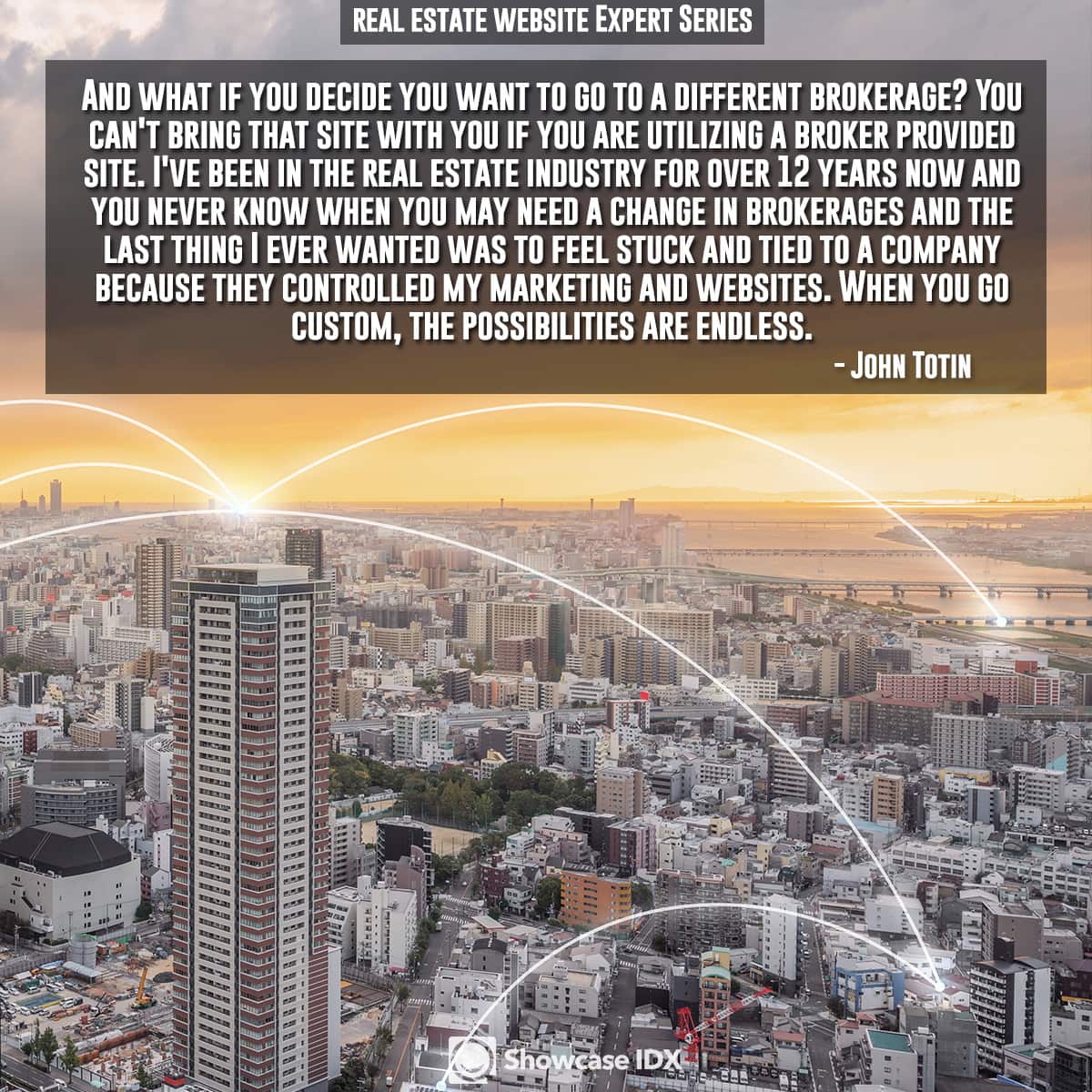 And what if you decide you want to go to a different brokerage? You can't bring that site with you if you are utilizing a broker provided site. I've been in the real estate industry for over 12 years now and you never know when you may need a change in brokerages and the last thing I ever wanted was to feel stuck and tied to a company because they controlled my marketing and websites. When you go custom, the possibilities are endless.